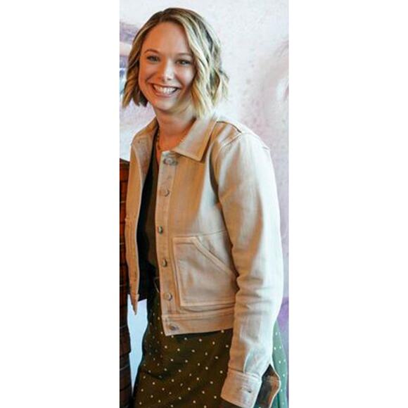 #234 NWT-7 For All Mankind Jackets GOOD TROUBLE AVE Jacket In Sand SzXS "Viral"